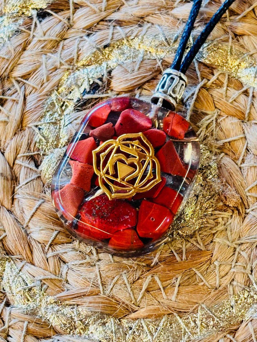 Pendentif Racine Jaspe Rouge